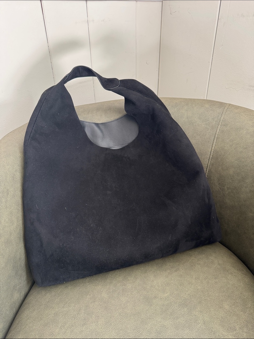 The Gap Factory Black Suede Hobo Bag